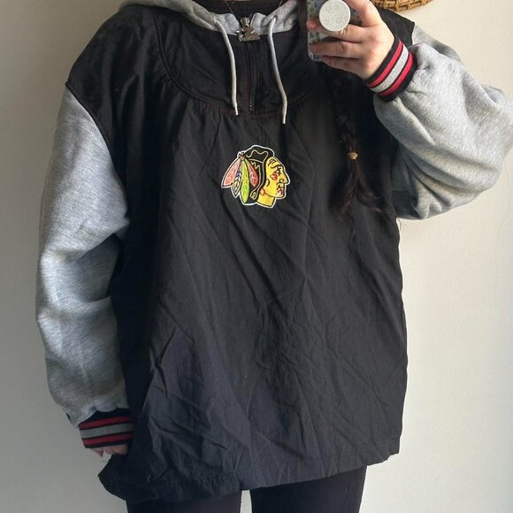 Vintage Starter Chicago Blackhawks Jacket Sports Sweater NHL Hockey Windbreaker - Picture 5 of 7